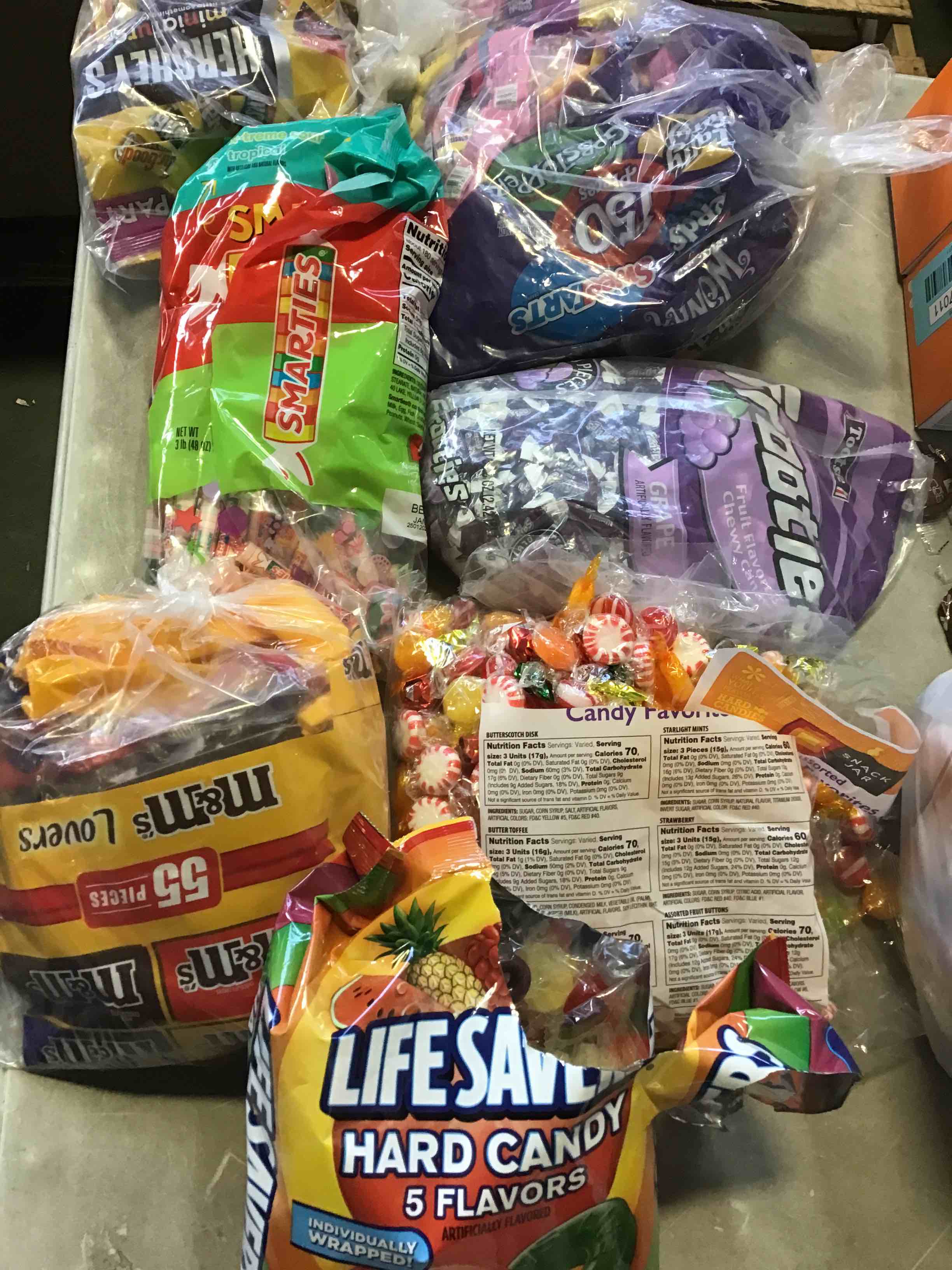 Box of assorted, hard, candy and chocolates expiration dates varie