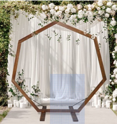 Wedding Arch 7.2FT, Heptagonal Wood Wedding Arches for Ceremony, Wooden Wedding Arch Arbor Backdrop Stand for Garden Wedding Party Indoor Outdoor Rustic Decoration(Drapes & Flowers Not Included)