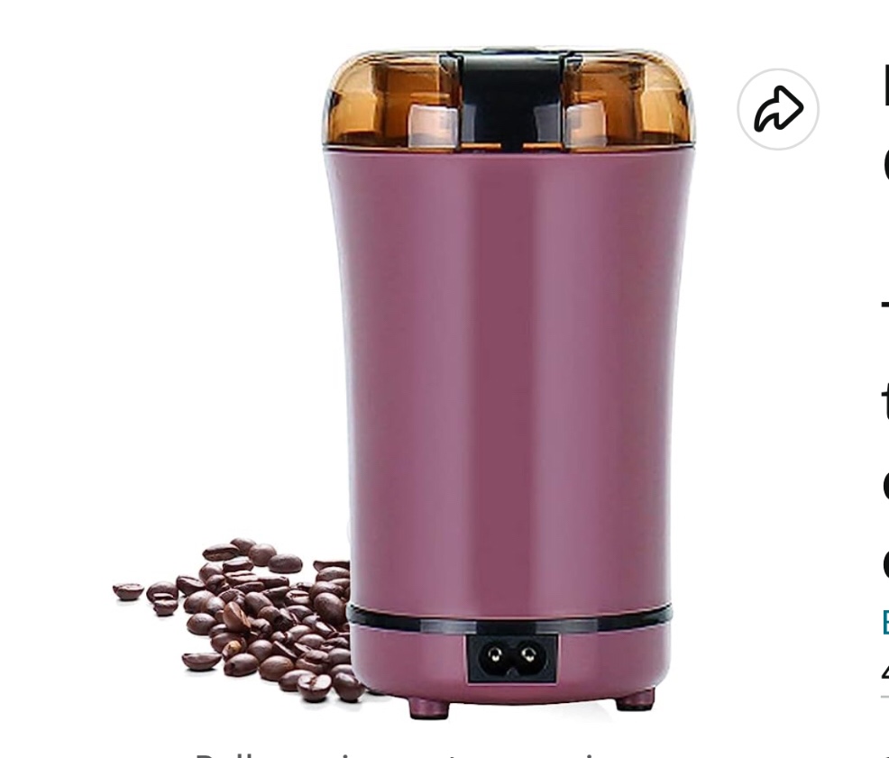 RRH Coffee Grinder Electric Spice Grinder Portable One-Touch Control Grinder with Stainless Steel Blade for Coffee Bean Dry Herb Spices, Purple