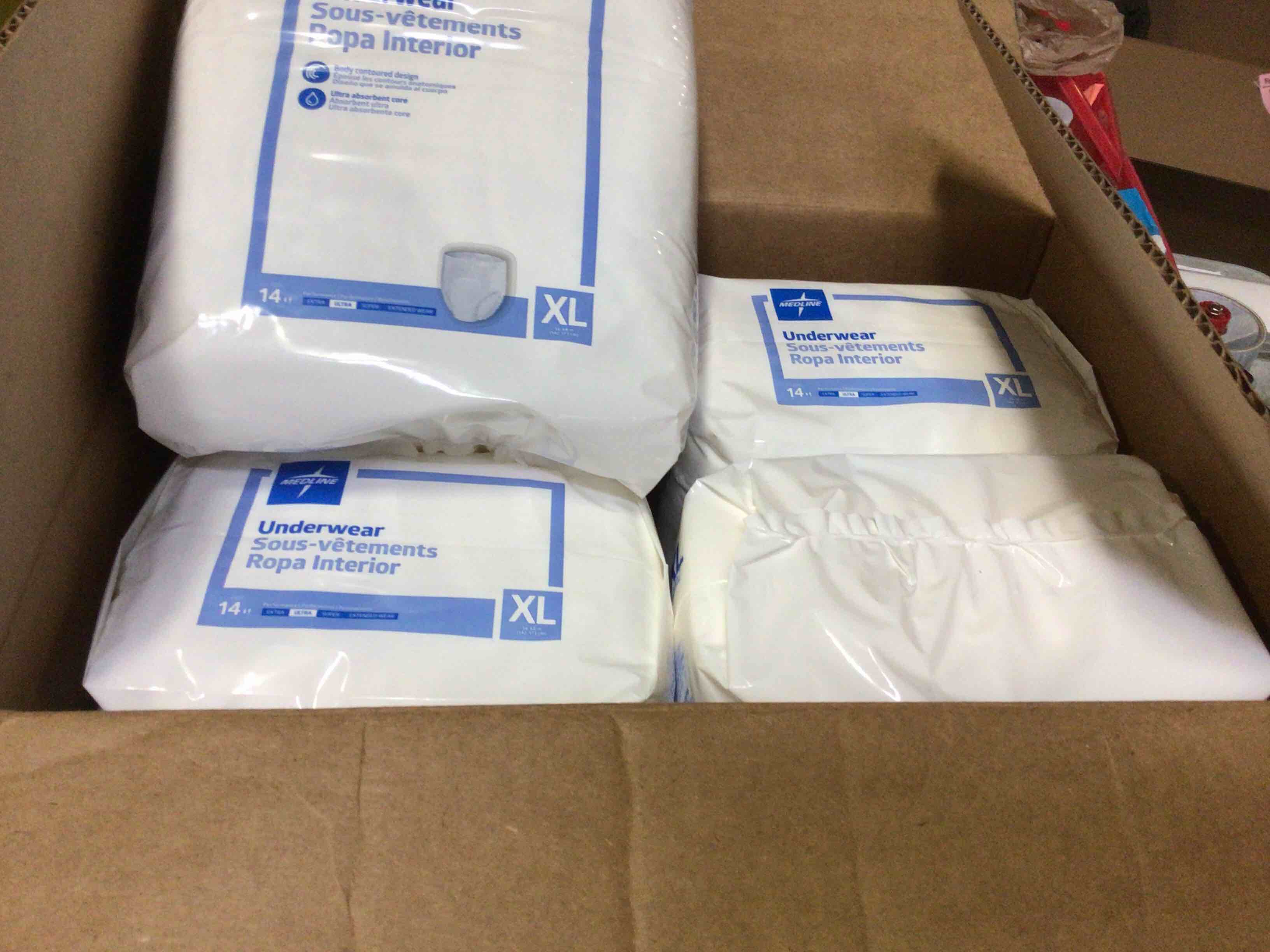 Medline Underwear . Size XL 4 Packs with 14 Each
