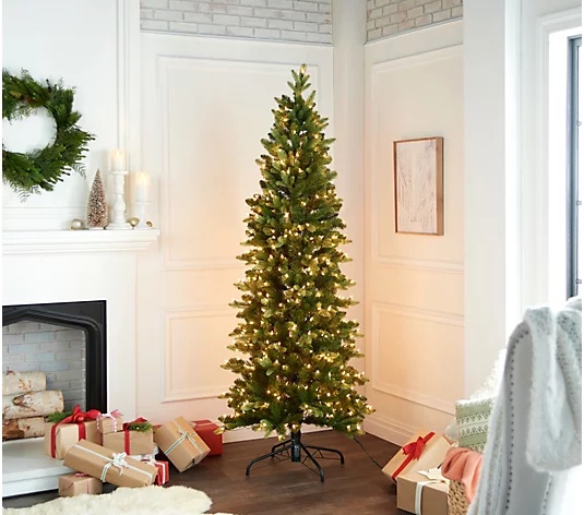 Bethlehem Lights 7’ Green Overlit Slim Spruce Tree Clear 