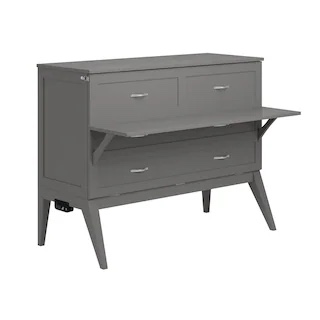 Northampton Full Size Murphy Bed Chest with Desk in Grey(Incomplete)