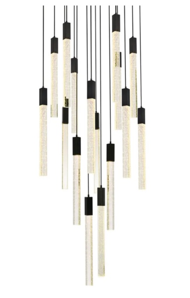 (Box 1 of 2) Elegant Lighting Weston 16 Light 30" Wide LED Crystal Multi Light Pendant with Clear Crystal Accents (Incomplete Box 3)