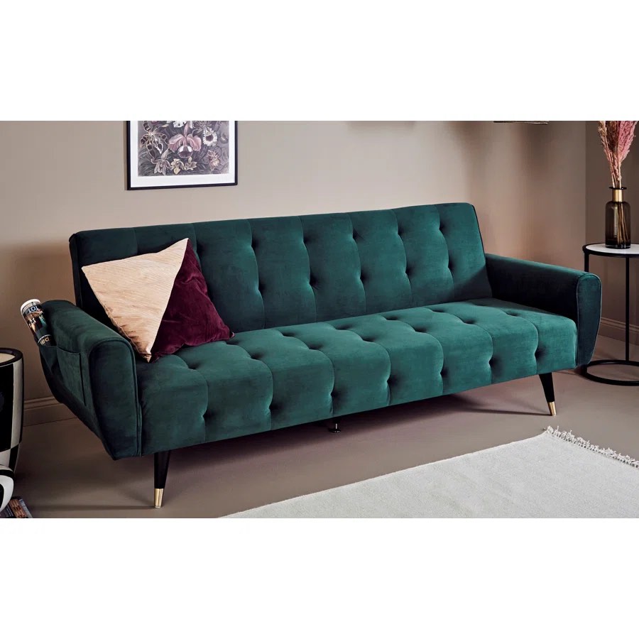 Chillax Dream 83.86" Velvet Square Arm Sleeper Sofa (similar to stock)(Incomplete)