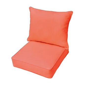 set of 2 outdoor orange seat and back cushion covers *cushion covers only*