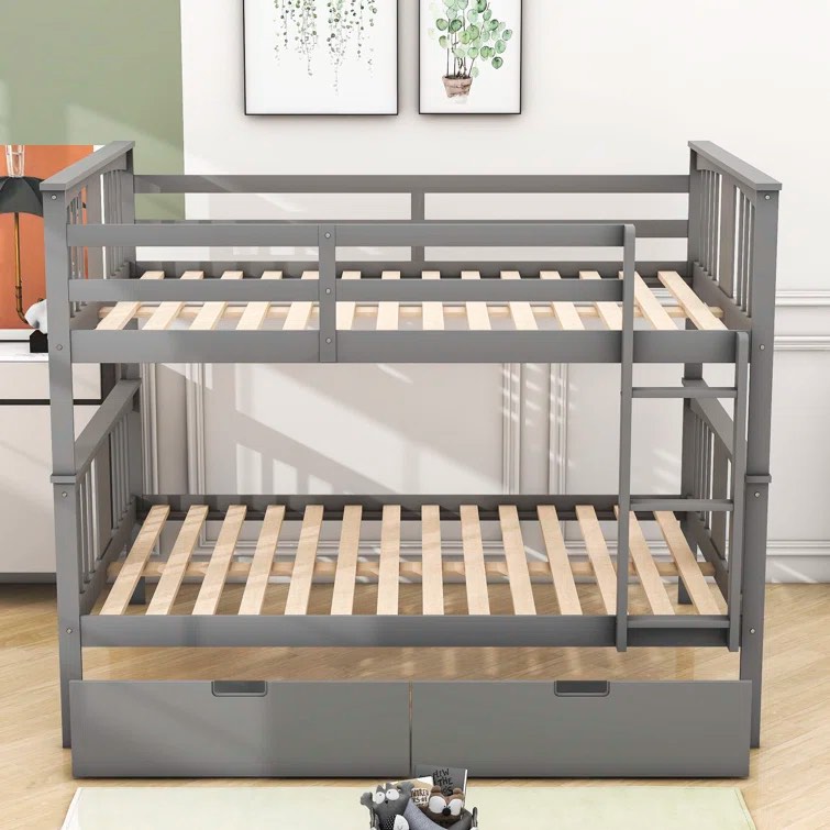 Dejha Full Over Full 2 Drawer Standard Bunk Bed by Harriet Bee
