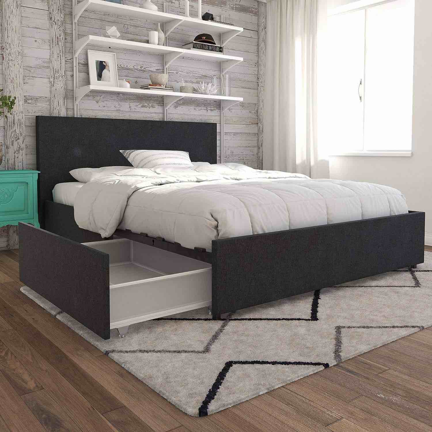 Kelly Upholstered Storage Platform Bed queen size (incomplete box 1 of 2 only)