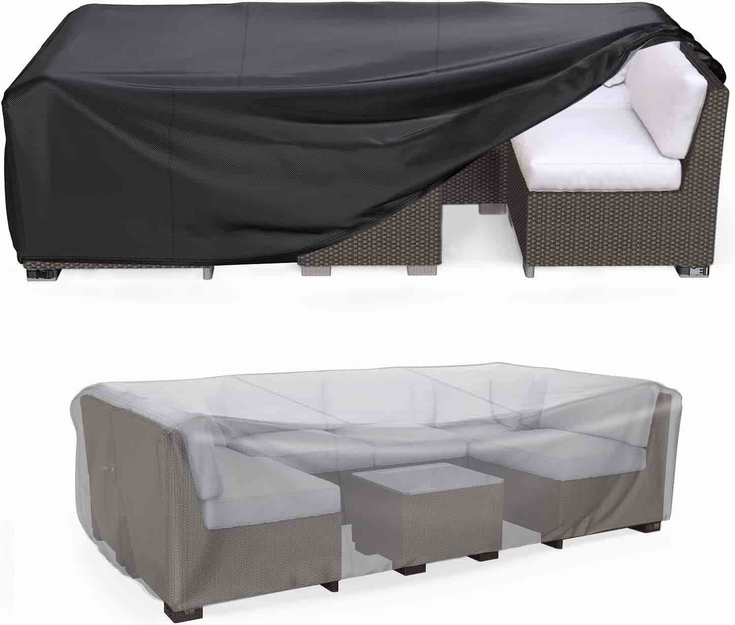 Outdoor Sectional Sofa Set Cover Heavy Duty 600D Table and Chair Set Cover 78" L× 62" W× 30" H