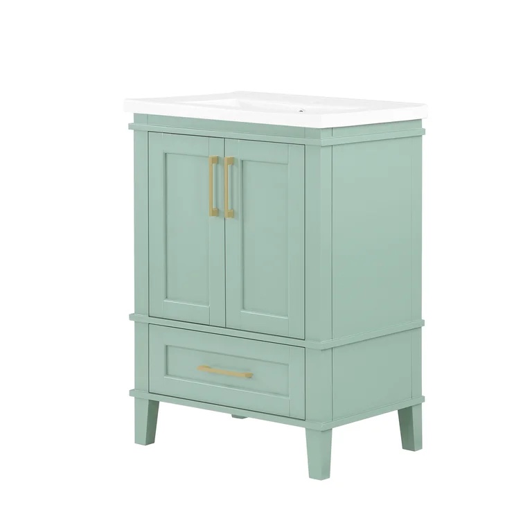 Brighton 24.21” single bathroom vanity (similar to stock photo actual item is gray) (incomplete sink is broken)