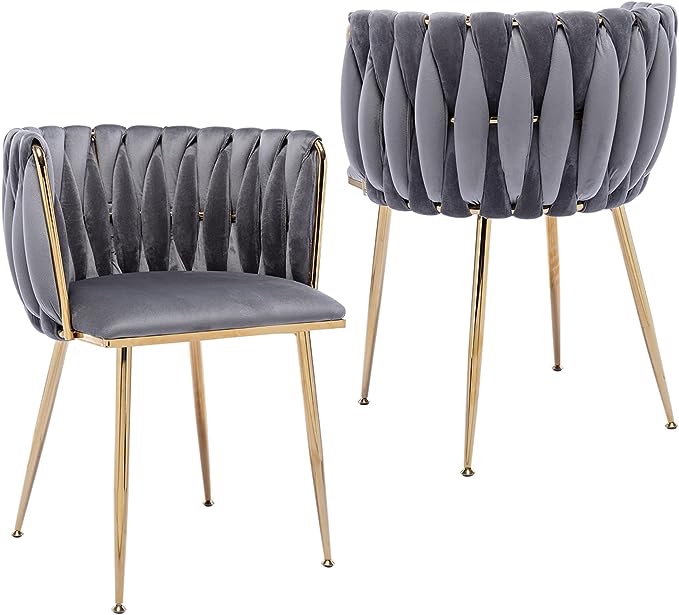 Kiztir Velvet Dining Chairs Set of 2 (similar to stock)(Box 2/2)