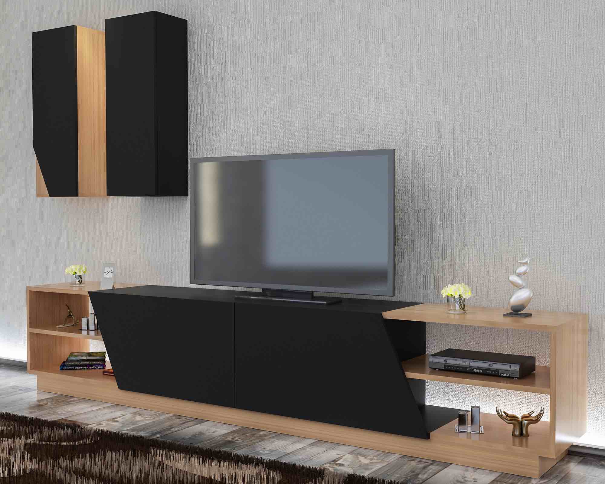 ZEBRA – BLACK, TEAK TV UNIT 788DEC3091 – BLACK TEAK TV UNIT 788DEC3091 – BLACK TEAK( incomplete box 2/2)