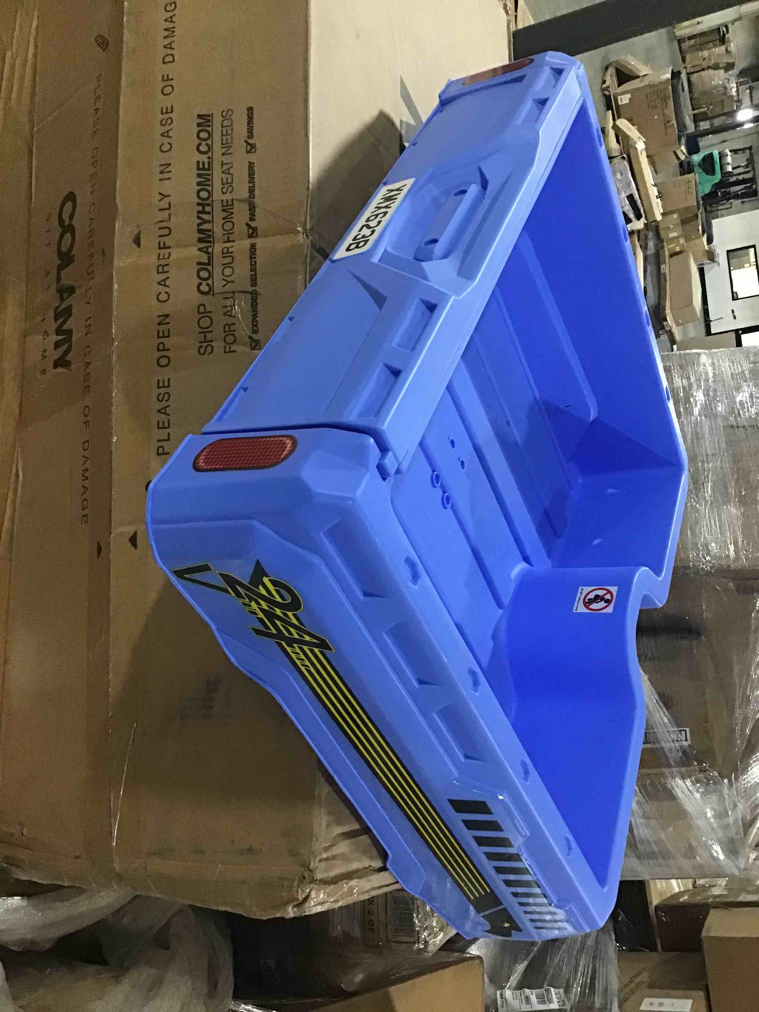 Kids truck ride on truck bed blue 
