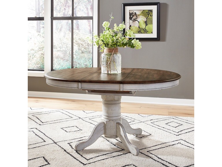 Liberty Furniture Oval Pedestal Table Top- White 186W-T4257 (Incomplete)