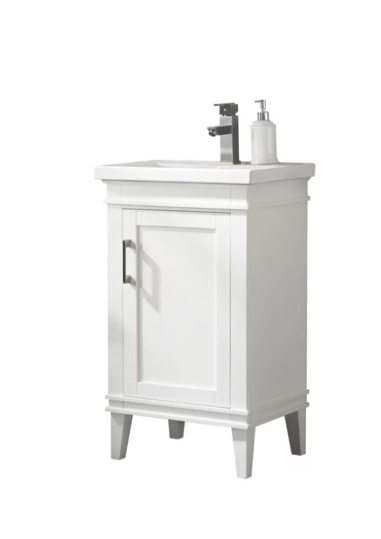 Urban Furnishing Avery 20" Single Bathroom Vanity with Porcelain Top - White