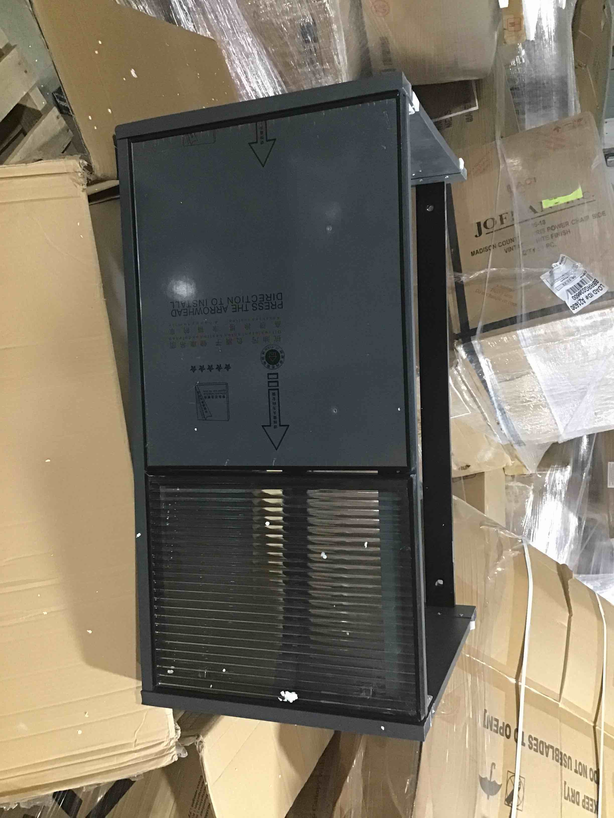 (unknown) grey and black vanity with unattached sink and faucet