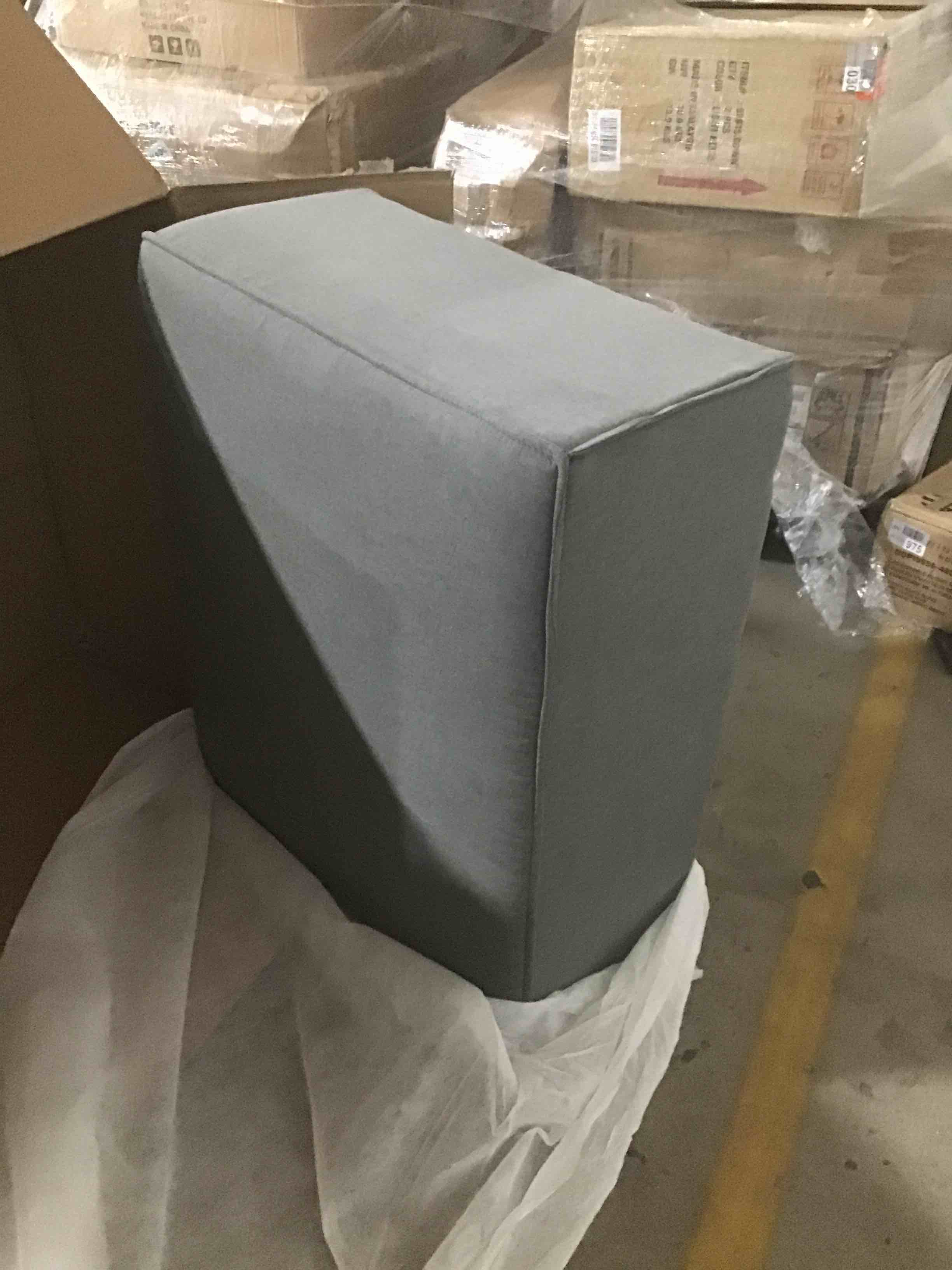 (unknown) large rectangular grey ottoman 
