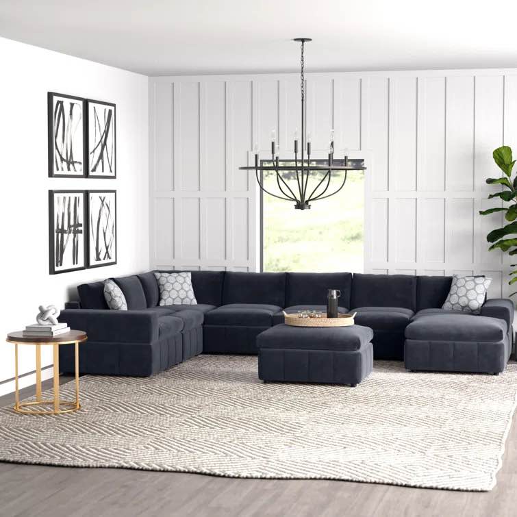 Boutin 9 - Piece Upholstered Sectional by  Mercury Row (incomplete) (right arm chair only)