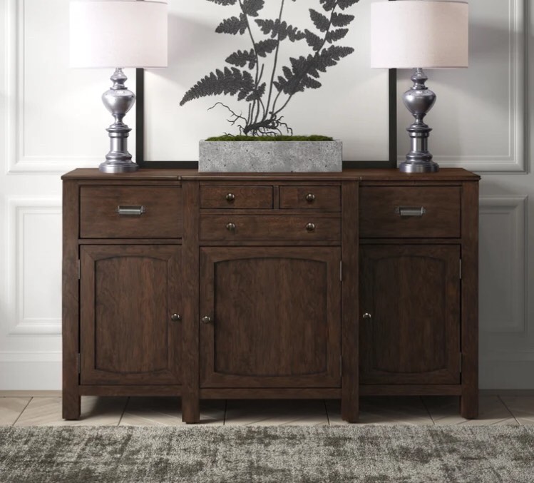 Camden 62” wide 5 drawer rubber wood 