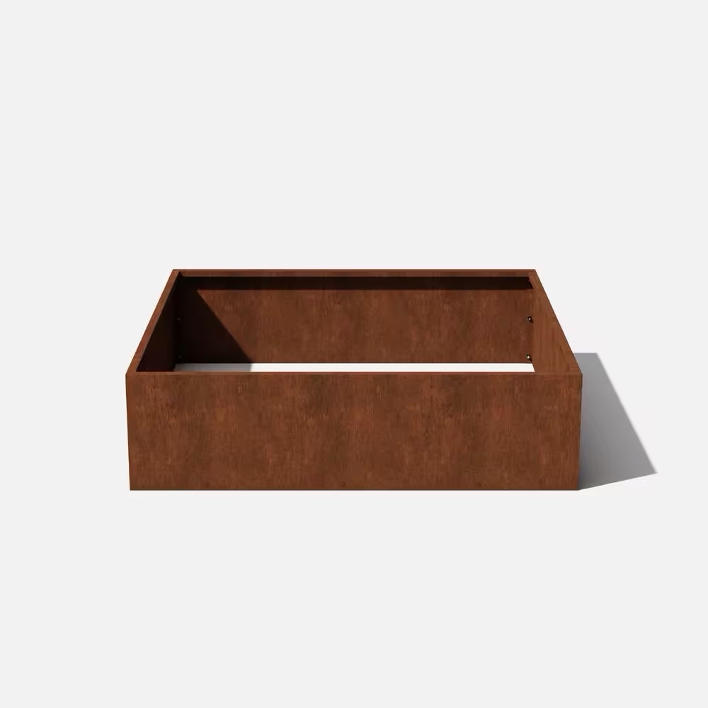 Veradek 4 ft. x 4 ft. Rust Corten Steel Garden Bed