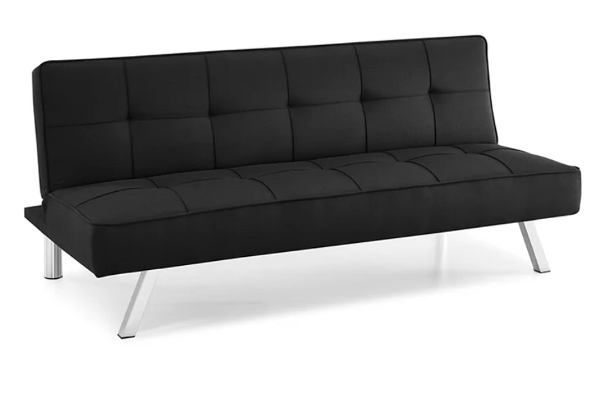 Corey Black Convertible Sofa By Serta