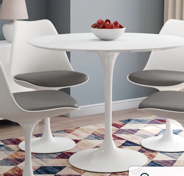 Tulip Round Fiberglass Top Dining Table( inc box 1/2)