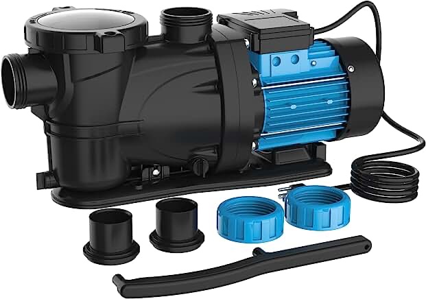 BOMGIE 1.5 HP Pool Pump Inground, 6950 GPH Above Ground Swimming Pool Pump, 115V High Flow Single Speed Powerful Self Priming Pool Pumps with Strainer Basket, Energy Saving, Low Noise