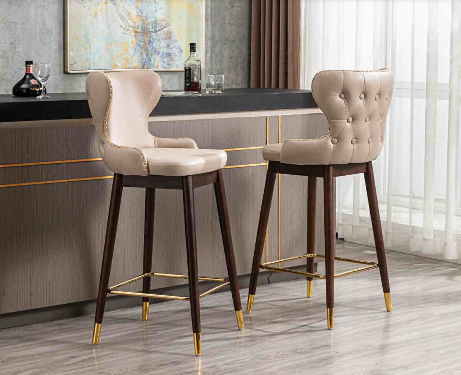 SW808 Beige Bar Stool 