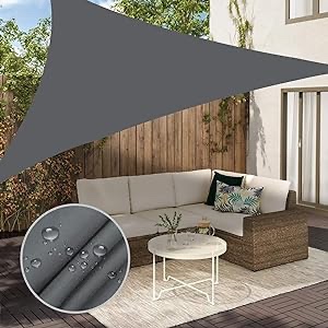 Sun Shade Sail Triangle Waterproof for Patio Yard Deck Pergola Outdoor 