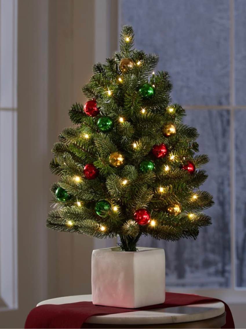 The Tabletop Dual Color Prelit Douglas Fir Christmas Tree