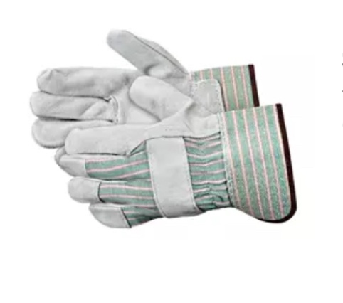 Industrial Gloves Leather/Cotton XL, 12 Pack