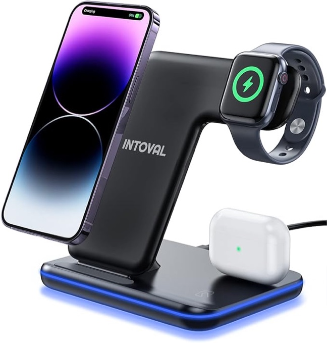 Intoval Compact & Multi-Functional 3 in 1 Charging Station Model Z5