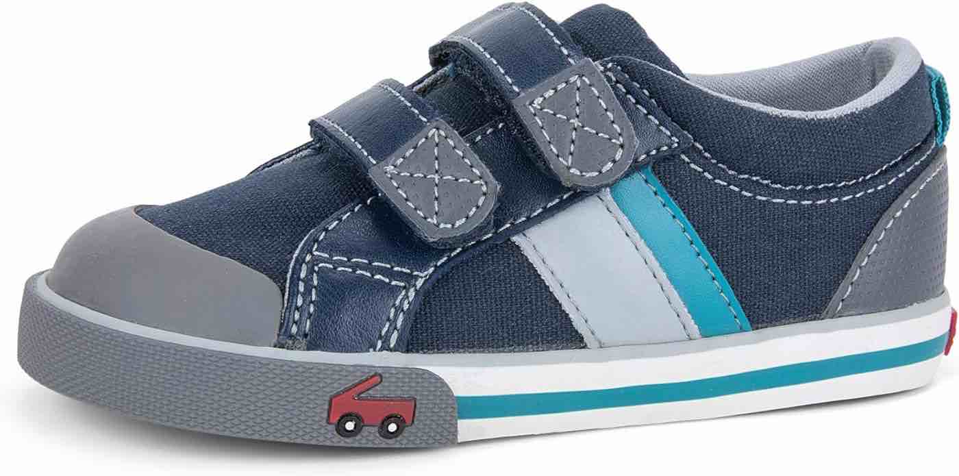 See Kai Run Children’s Russell Casual Sneaker Navy/Teal, Size 10.