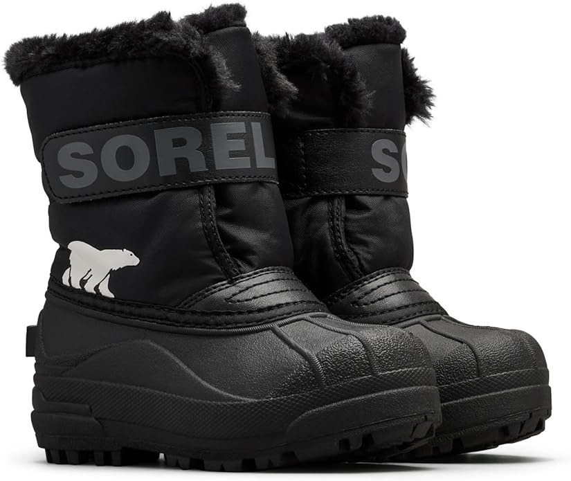 Sorel Children’s Snow Commander Winter Boot, Black/Charcoal , Size 9.