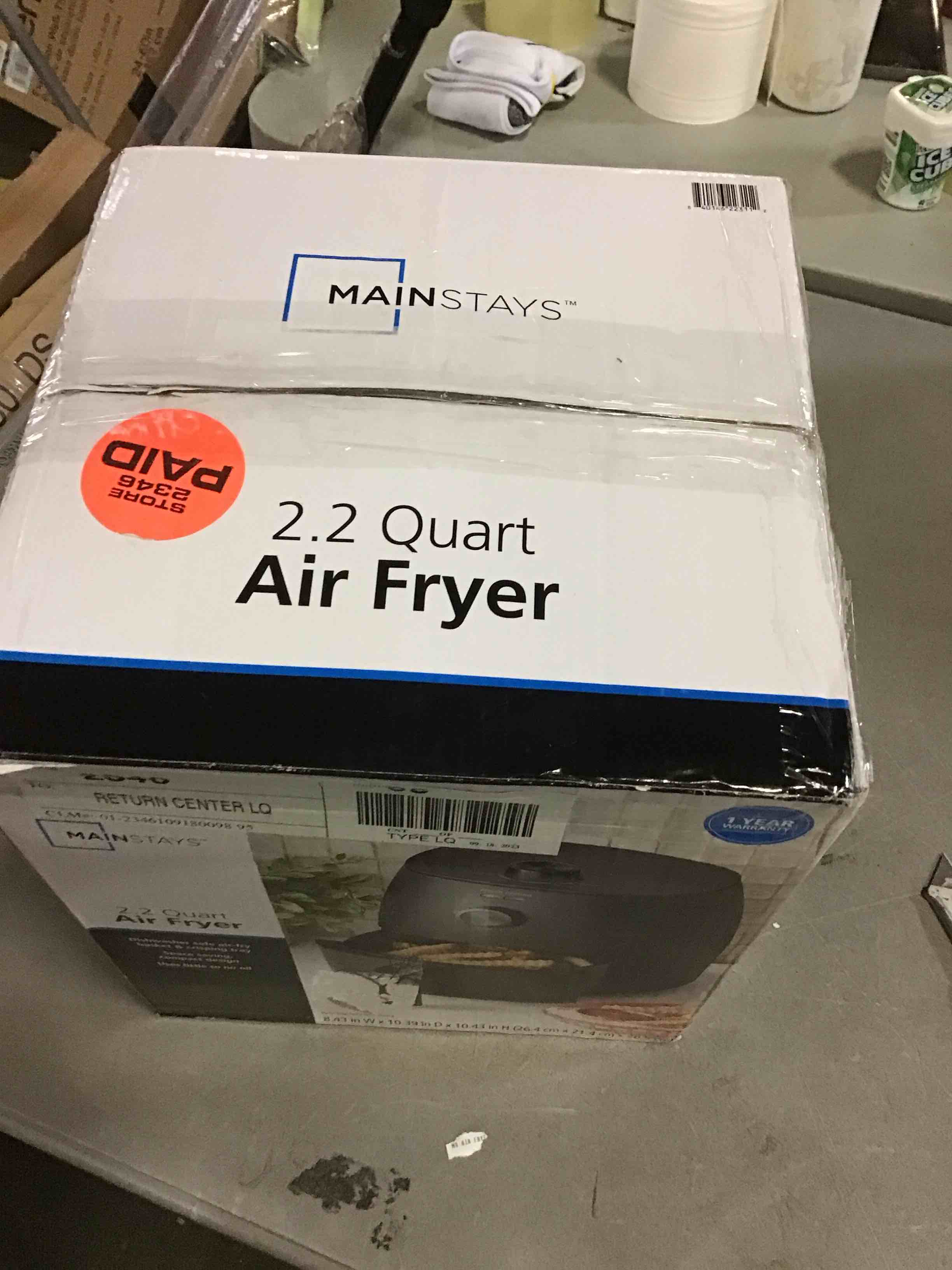 Mainstays 2.2 Quart Compact Air Fryer NonStick Dishwasher Safe Basket