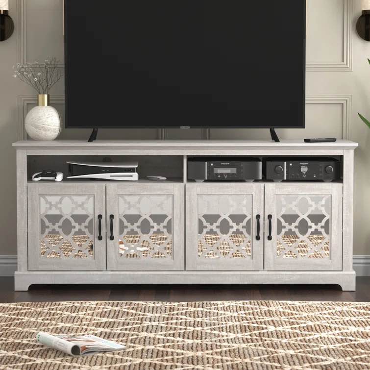 Dusty Gray Oak Chessani TV Stand with Open Storage for TVs up to 75