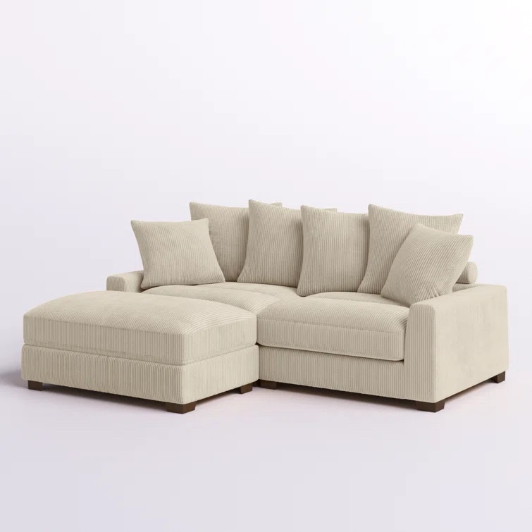 **INCOMPLETE** Arzelia 3 - Piece Cream Corduroy Sectional