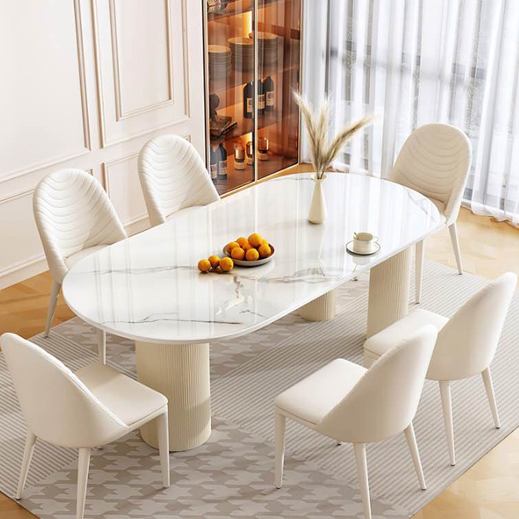 Orren Ellis 35.4" W x 70.9" L Luxe Creamy Dining Table(TOP ONLY)