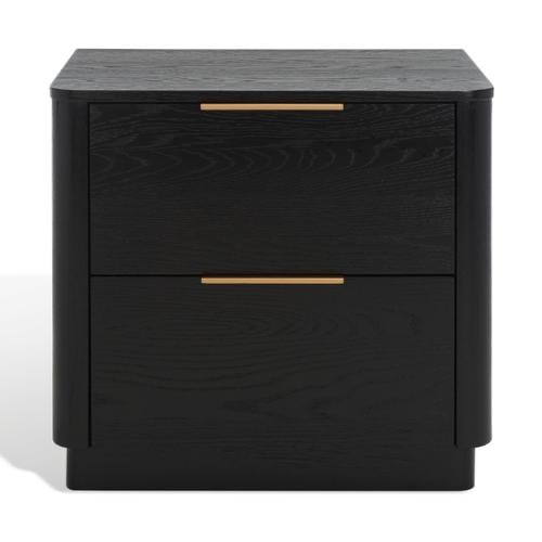 SFV2142B Gabrietta 2 Drawer Wood Nightstand, Black