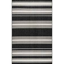 LAUREN LIESS X RUGSUSA Romy striped indoor/outdoor area rug black