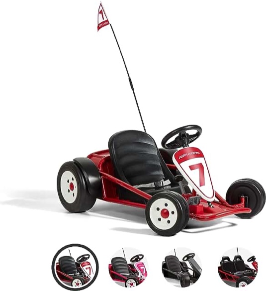 Radio Flyer Ultimate Go-Kart for 2, 24 Volt Outdoor Ride On Toy, Red Go Kart for Kids Ages 3-8
