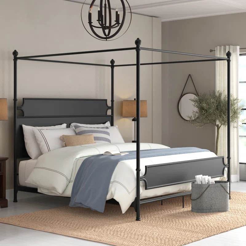 Clinchport Low Profile Metal Canopy Bed / QUEEN