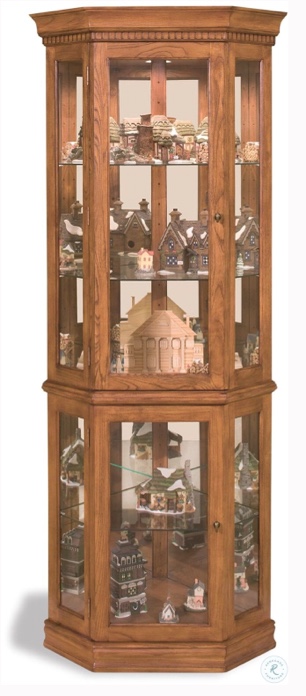 45951 Philip Reinisch Company Lighthouse Old Oak Classic Curio Cabinet