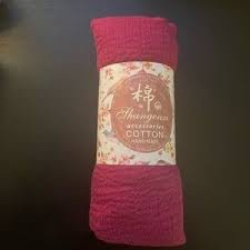 SHANGENXI accessories cotton wrap scarf handmade dark red 