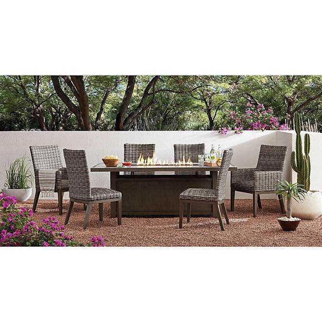 Member's Mark Halstead 7-Piece Dining with Fire (((pick up 4box )))