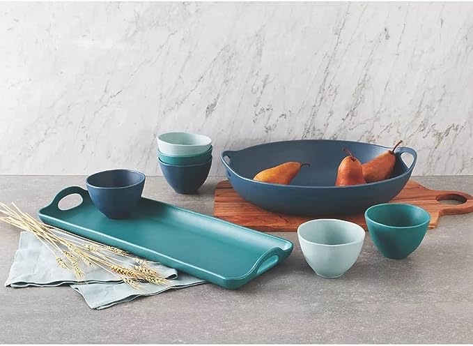 Member's Mark 8-Piece Break-resistant Wheat Straw Serveware Set (Blue)