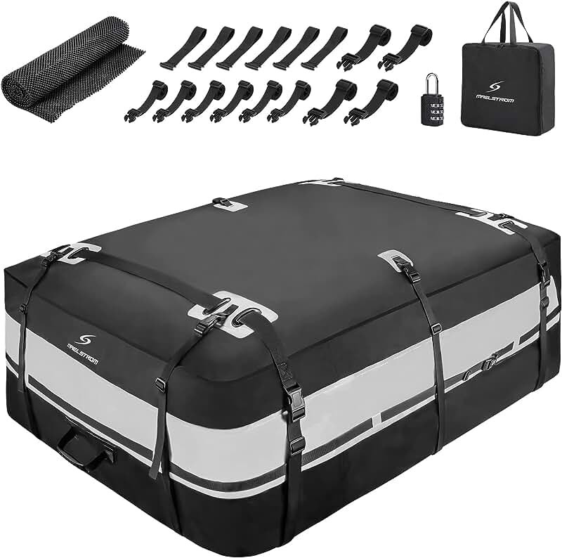 Maelstrom Rooftop Cargo Carrier,Car Roof Bag,21 Cubic Feet Waterproof Roof Rack Cargo Carrier,Tear Resistant Vehicle Cargo Carrier for Car with/Without Rack,Gray (BST01-MSRB01-21CFBK-2)