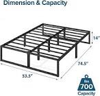 Zinus Lorelai 14 Inch Metal Platform Bed Frame / Steel Slat Support / No Box Spring Needed / Underbed Storage Space / Easy Assembly, Full