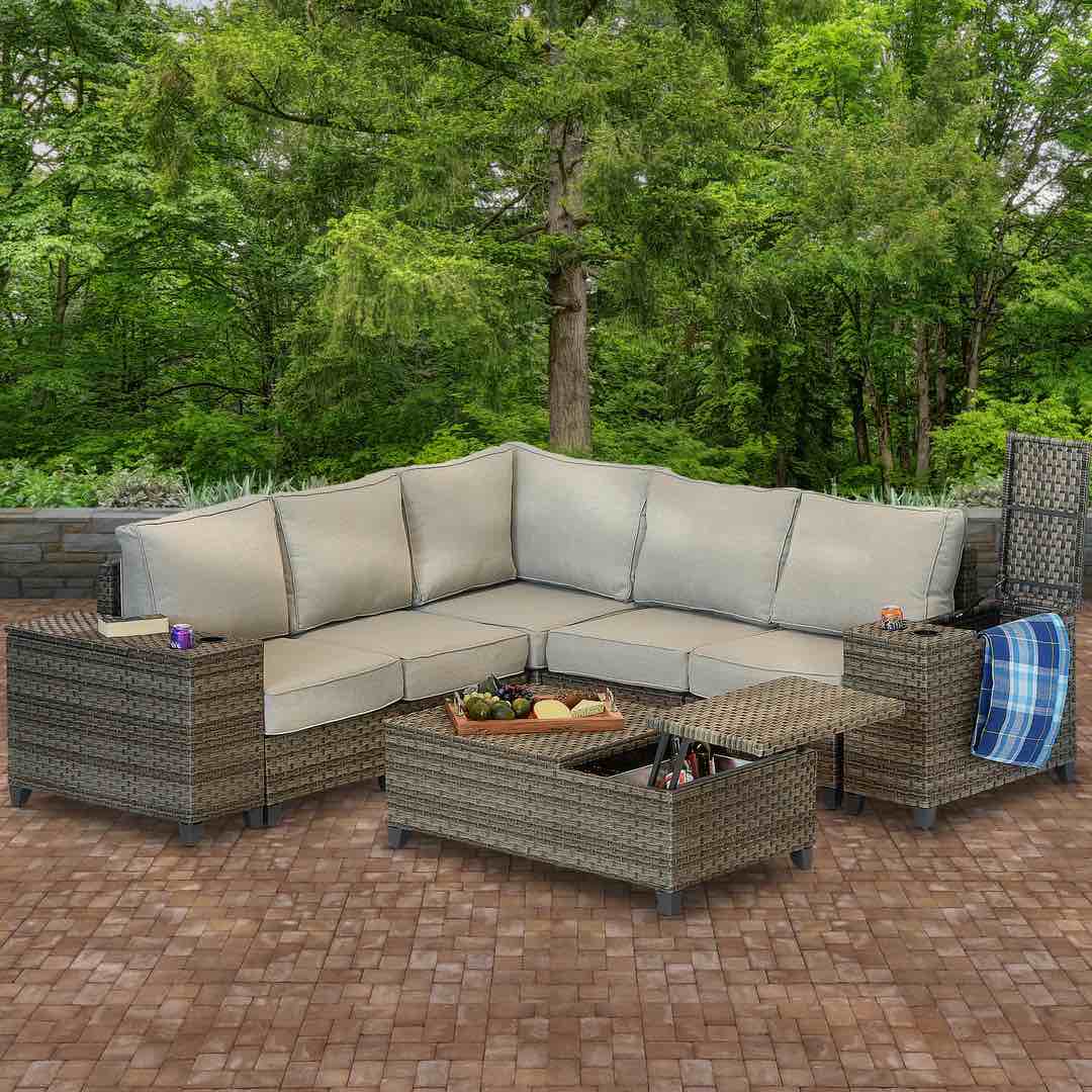 Calista Collection 8-Piece All-Weather Sectional Sofa Set (Incomplete, Box 1/6)