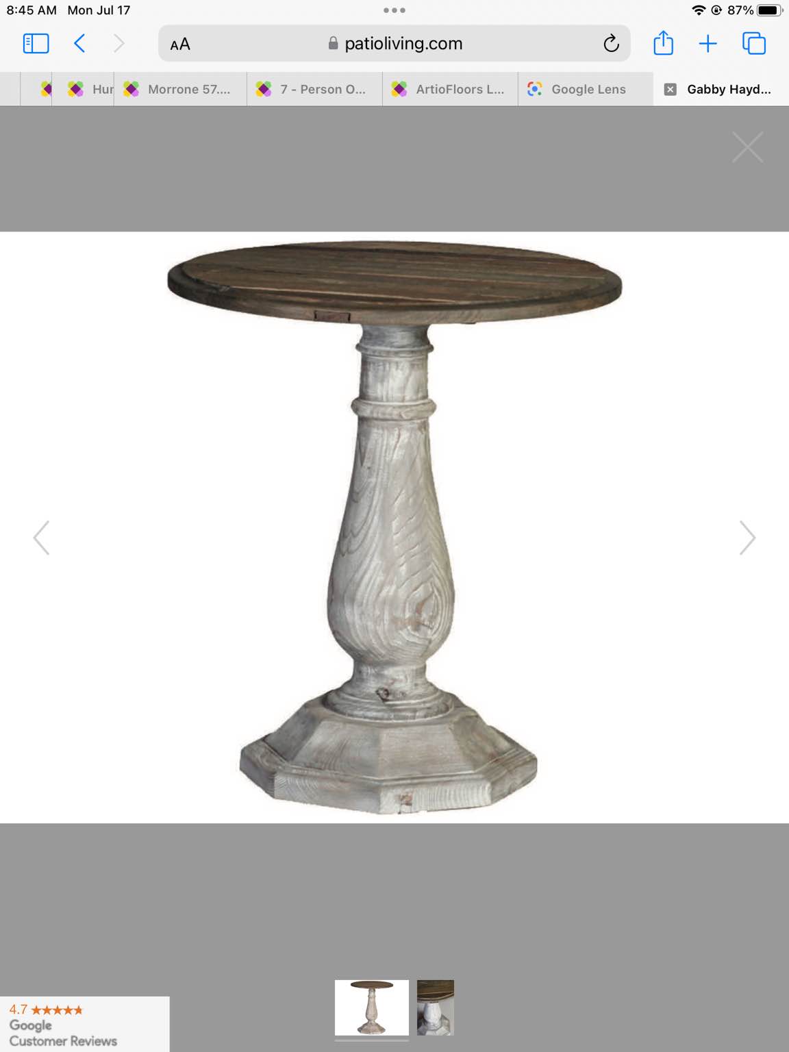 Gabby Hayden Untouched Elm & Mist 24'' Wide Round Foyer Table