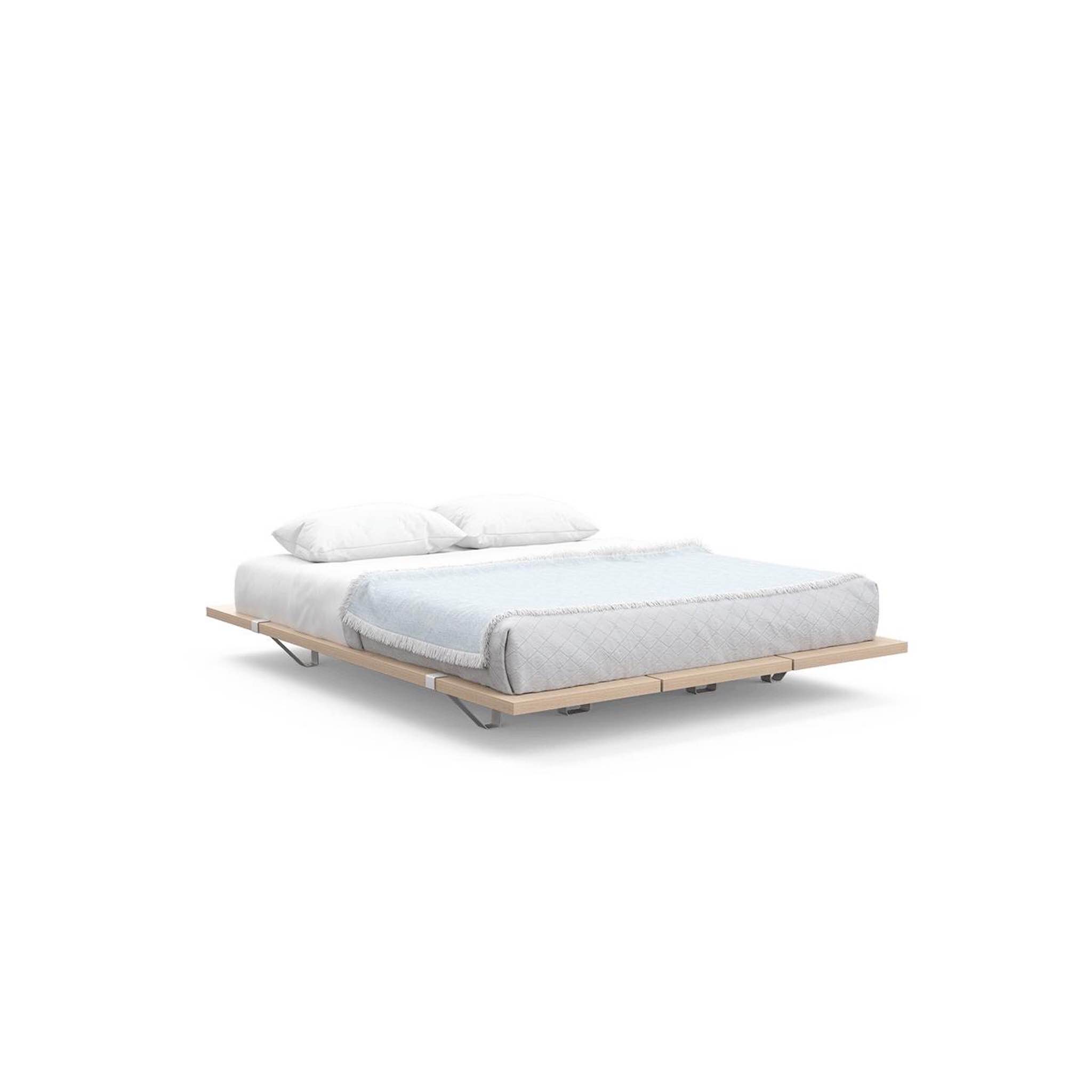 THE BED FRAME /QUEEN / BIRCH / WHITE (FB-CWQ0) with underbed storage (2 boxes for pickup, incomplete)